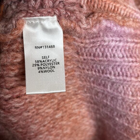 Fate Striped Oversized Turtleneck Sweater Womens L Wool Boho Colorful - Picture 7 of 9